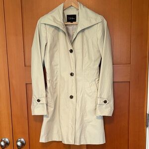 Cole Haan Light Beige Trench Coat with Button Front